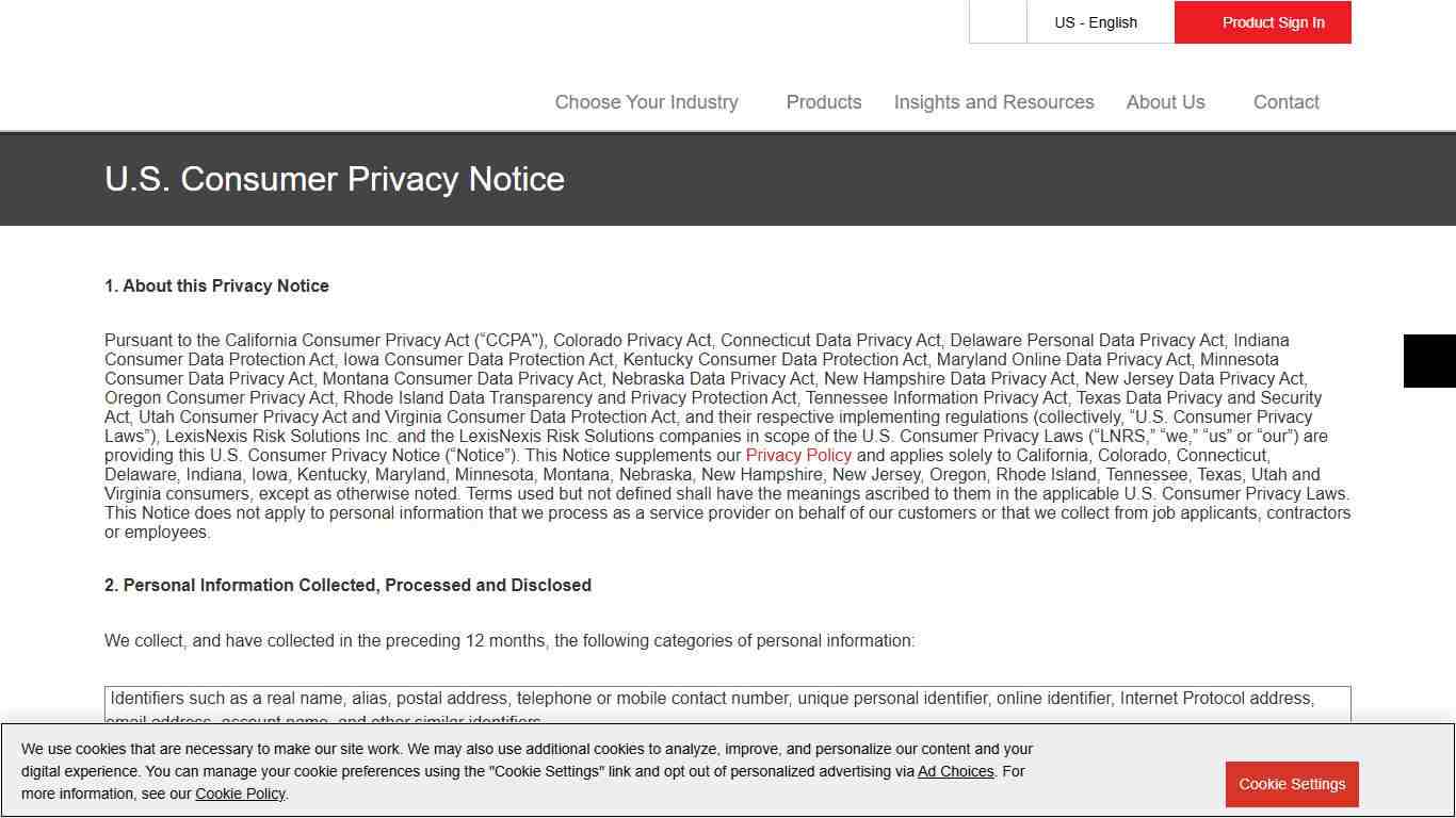 U.S. Consumer Privacy Notice